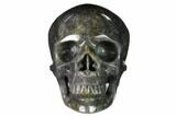 Carved, Grey Smoky Quartz Crystal Skull #150888-1